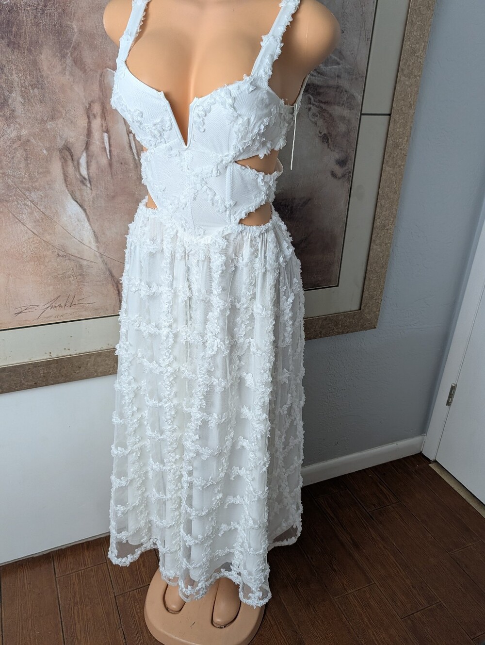 NWT Sabo Luxe Skirt Kensington Midi Dress White Size 0 / XXS Cutout